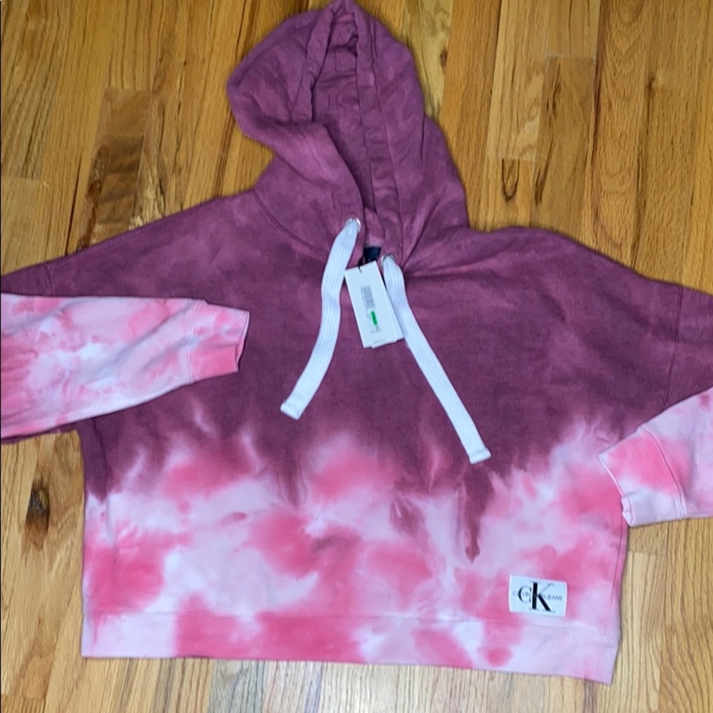 Calvin Klein Pink Tie Dye Hoodie Size L